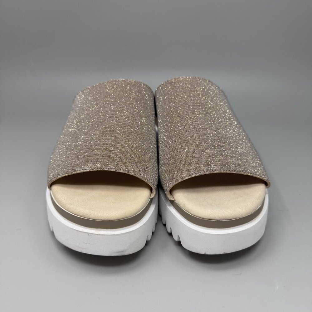 Gabor platform leather slip on sandal shoes Sparkly Beige Size 7.5 US - Picture 5 of 7